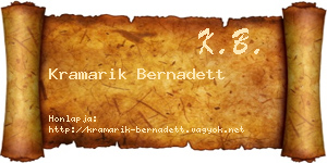 Kramarik Bernadett névjegykártya