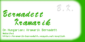 bernadett kramarik business card